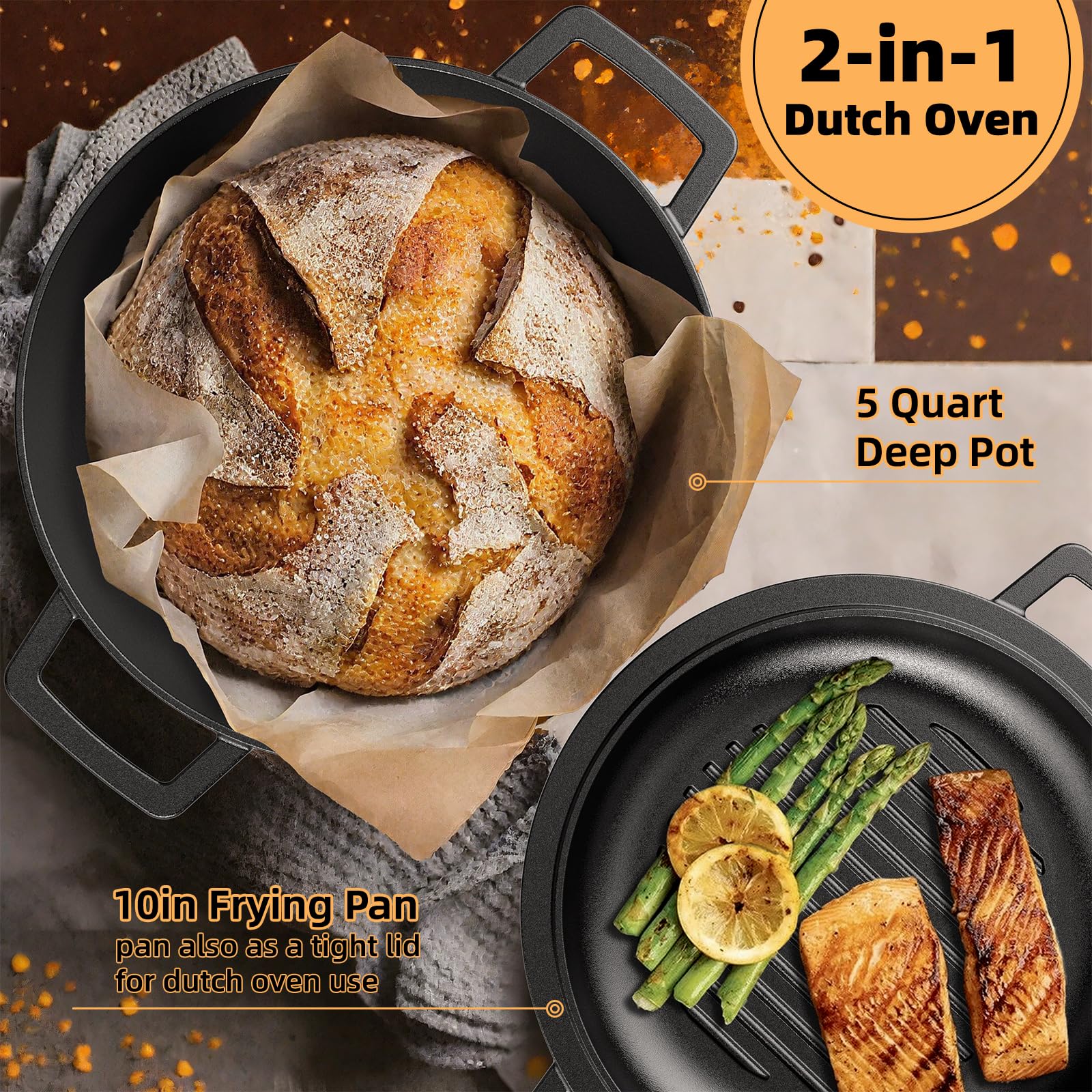 Umite Chef Dutch oven on stove and oven with even heating