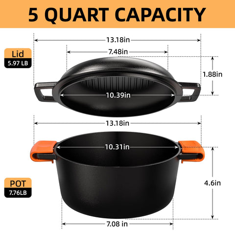 Umite Chef cast iron skillet top view for searing and frying versatility