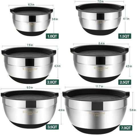 Umite Chef 7-quart deep bowl handles large batters and salads.
