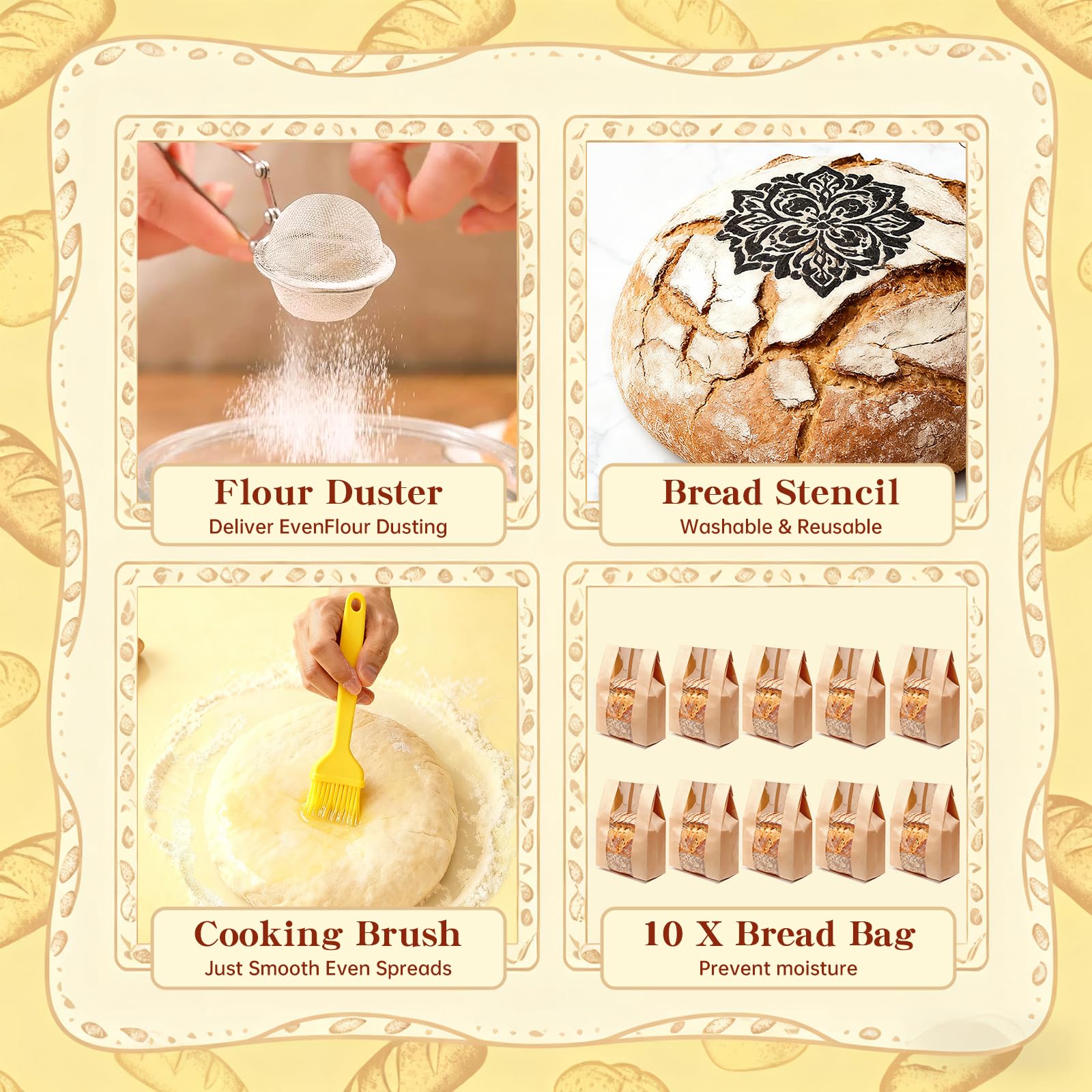 Umite Chef dough whisk and brushes for even mixing