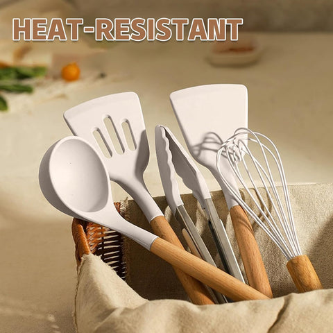 Umite Chef durable utensil hooks store neatly on a rack.