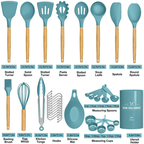 Umite Chef durable wooden handle utensils, heat protection and sturdy performance.