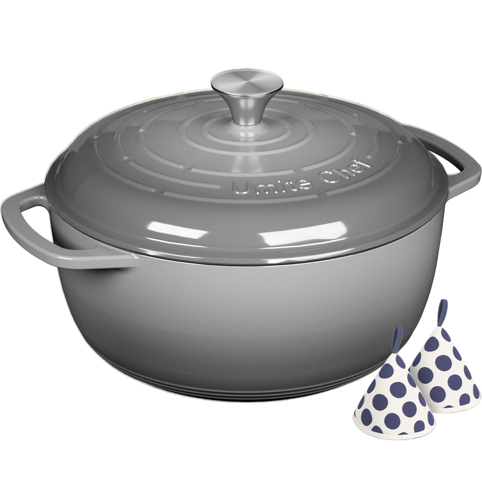 Umite Chef Dutch Oven with lid shows tight seal for flavorful braises.