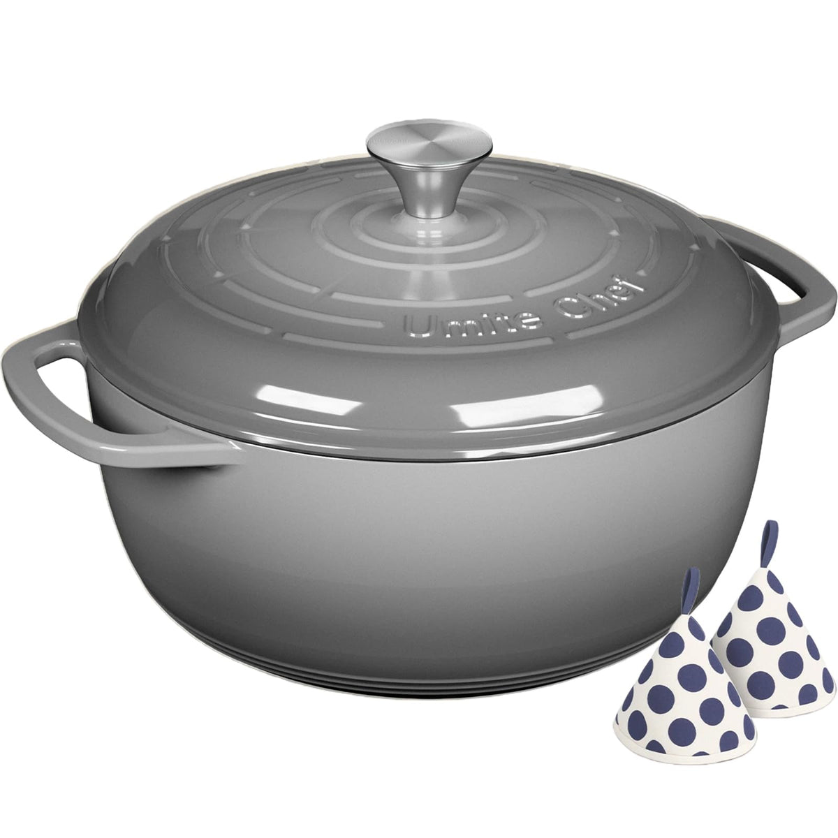 Umite Chef Dutch Oven with lid shows tight seal for flavorful braises.