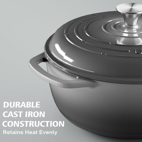 Umite Chef Dutch Oven interior enamel for simple cleaning and non-stick surfaces.