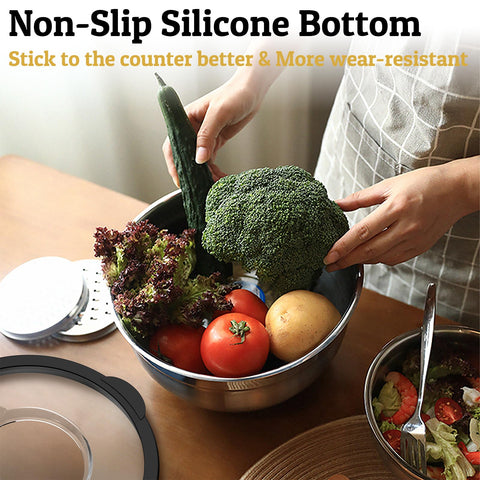 Umite Chef bowls with laser-etched measurements in cups and quarts.