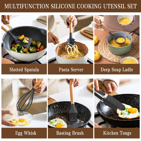 Umite Chef measuring cups and spoons for precise ingredient prep.