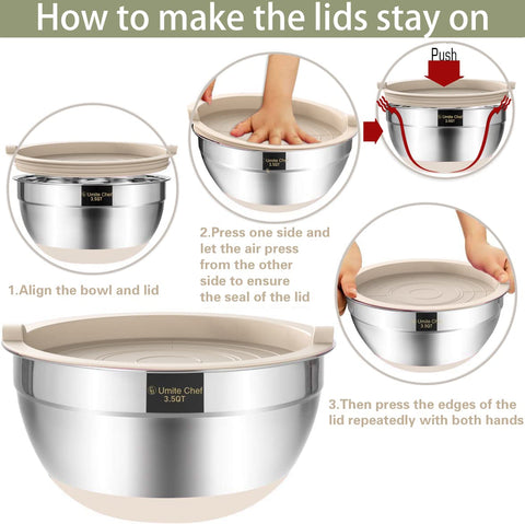 Umite Chef bowls are dishwasher safe for quick cleanup.