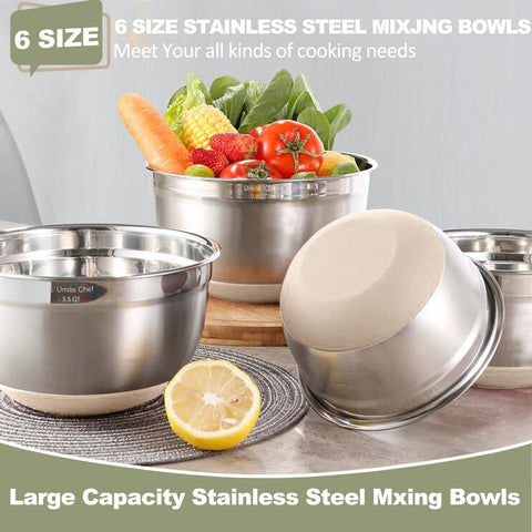 Umite Chef bowls feature a mirror interior for easy viewing.