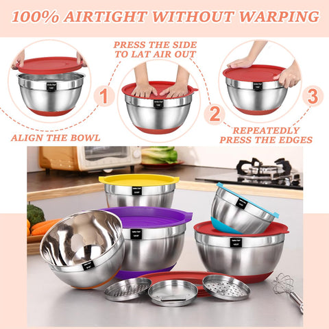 Umite Chef bowls have non-slip silicone bottoms for stable mixing