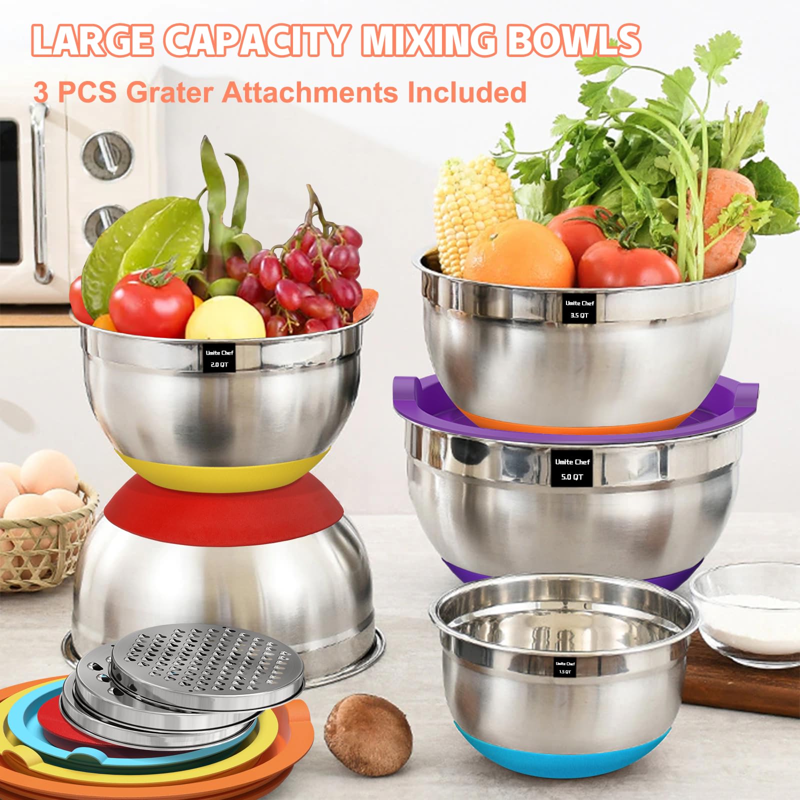Umite Chef set offers 5 sizes for versatile kitchen tasks