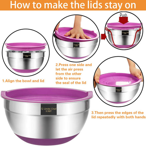 Umite Chef bowls stack neatly for compact kitchen storage