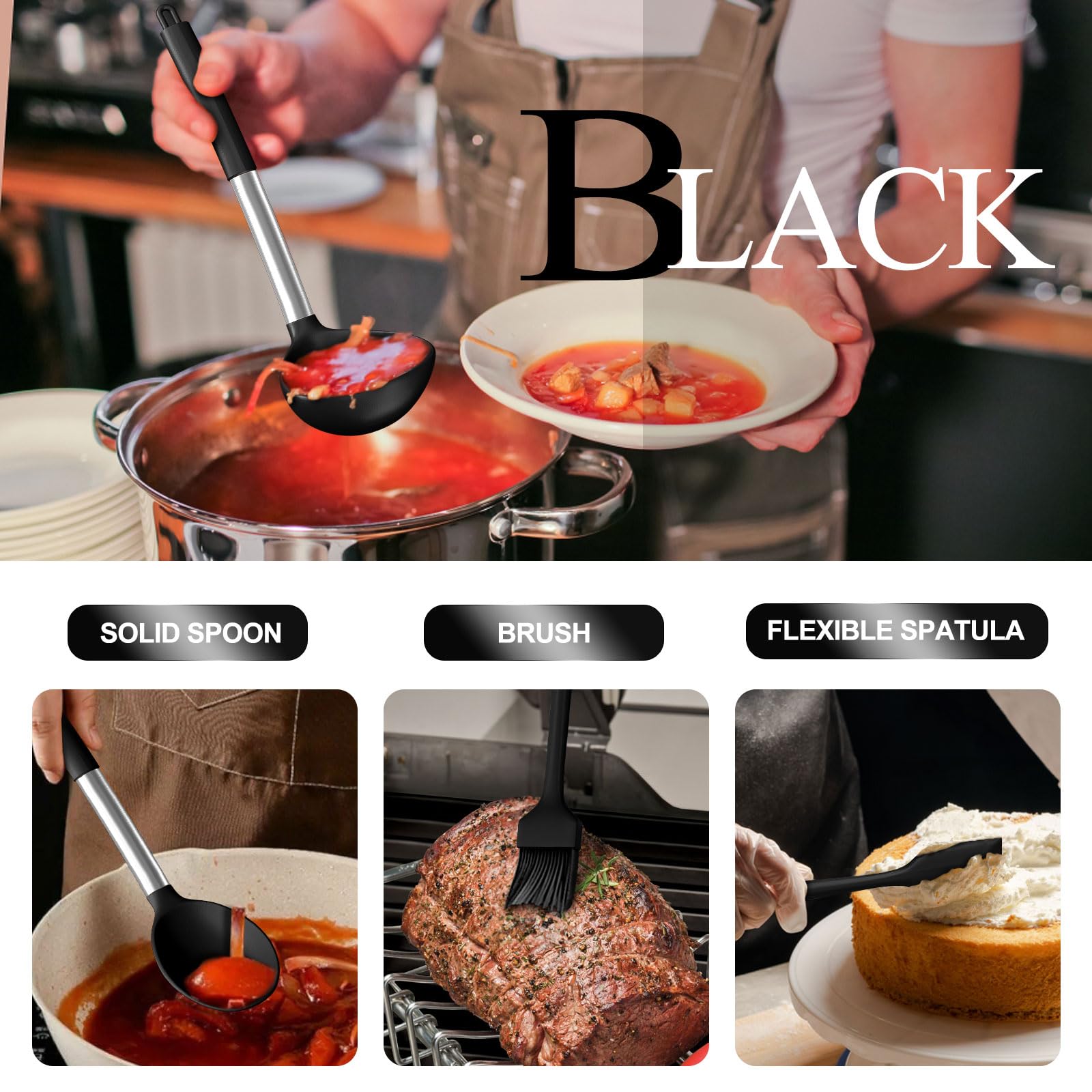 Umite Chef silicone tools BPA-free and odorless for clean flavors