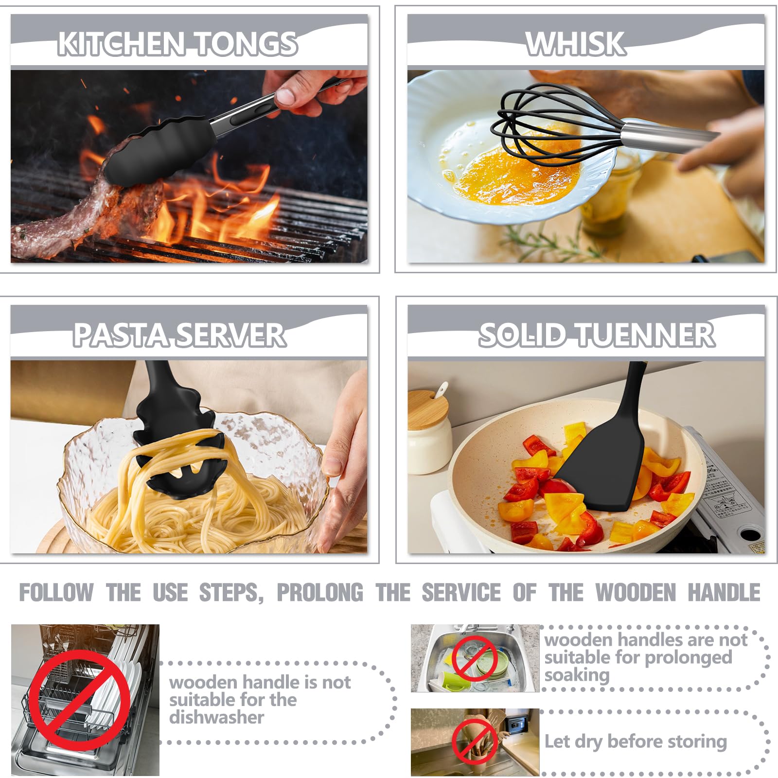 Umite Chef pasta server helps scoop and drain pasta easily.