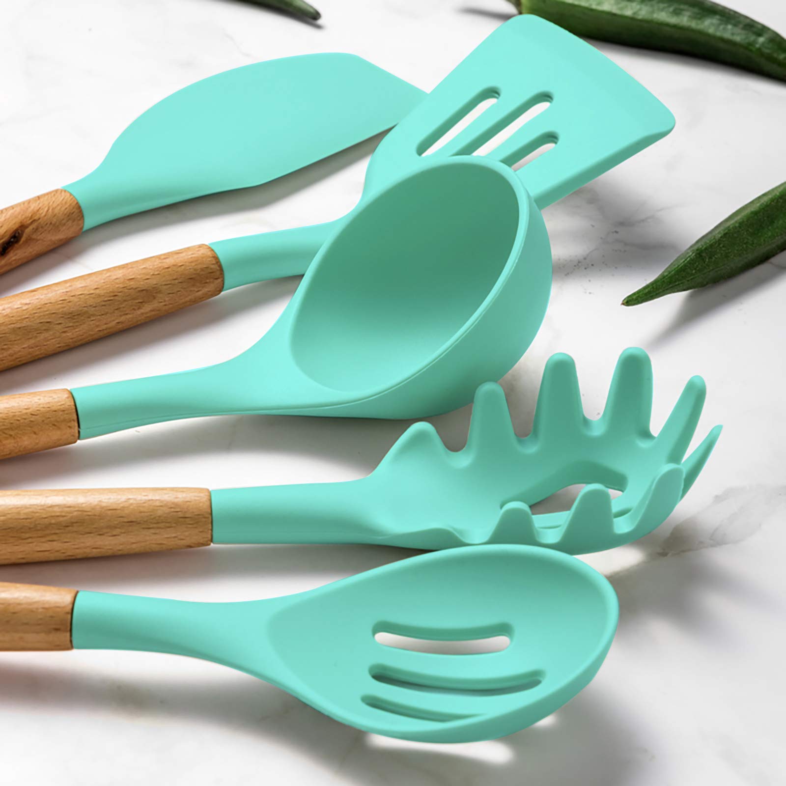 Umite Chef serving spoons in green for easy kitchen serving.