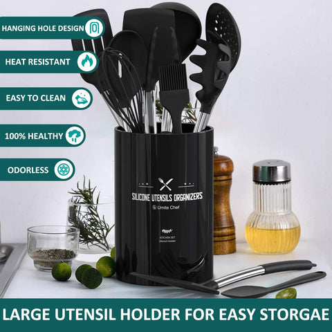 Umite Chef silicone slotted turner ready to lift and flip without scratching.