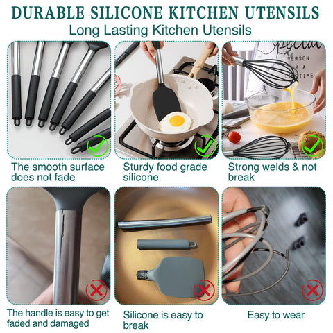 Umite Chef silicone solid turner with stainless steel handle.