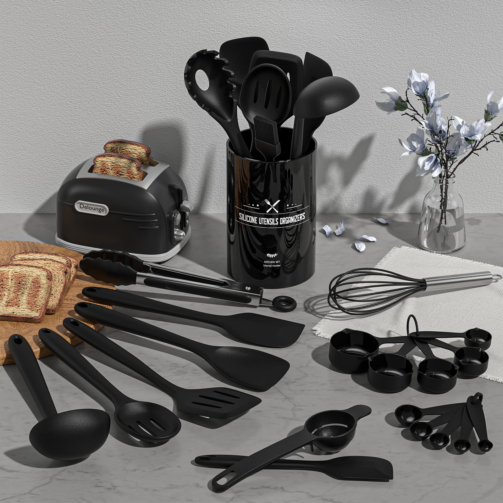 Umite Chef silicone utensil head close-up shows flexible, non-scratch design.