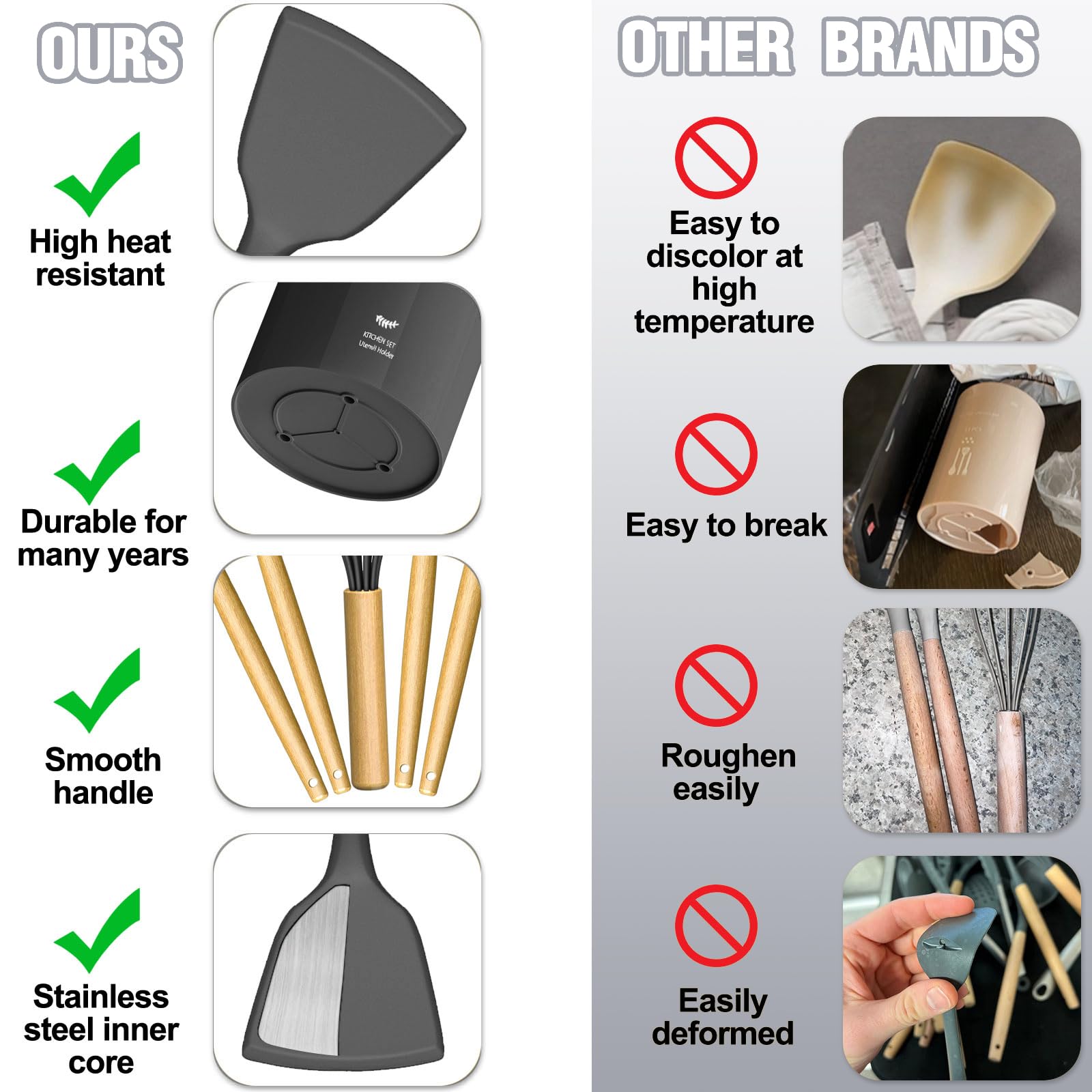 Umite Chef utensil holder keeps tools organized within reach.