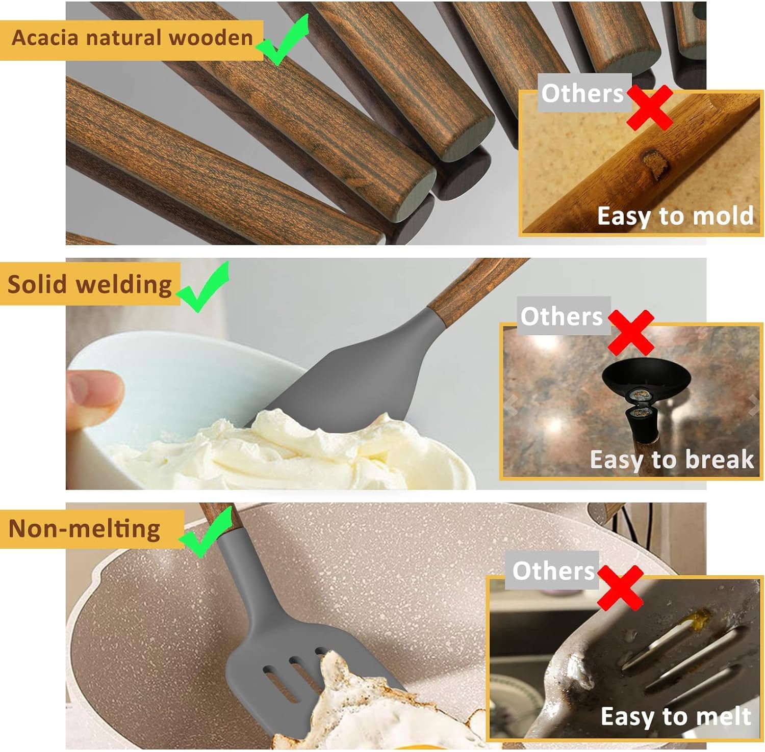 Umite Chef angled spatula for precise scraping and turning.