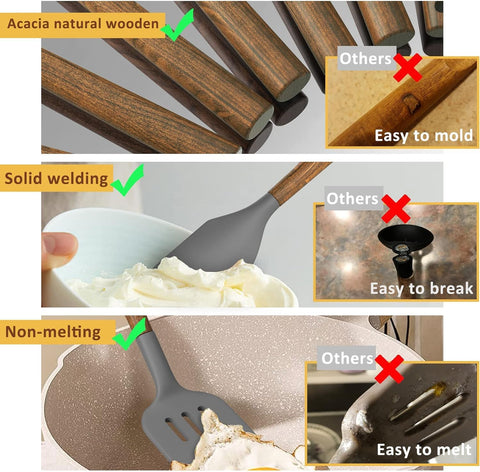 Umite Chef angled spatula for precise scraping and turning.
