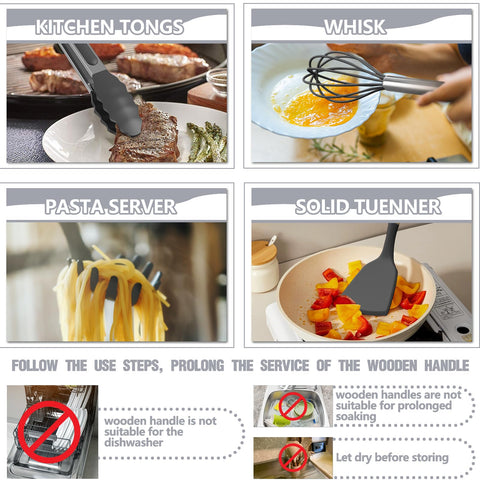 Umite Chef slotted spatula highlights precision for flipping delicate foods.