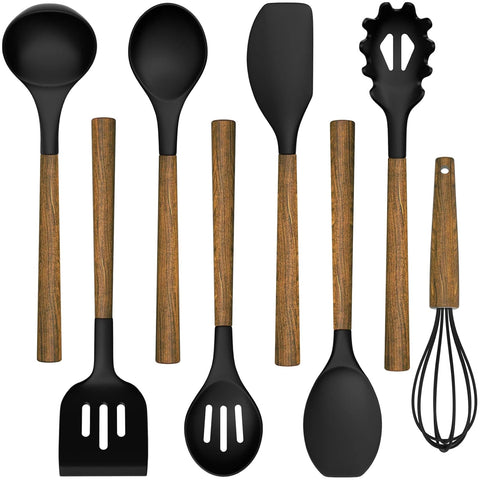 Umite Chef silicone ladle for nonstick pans, heat resistant and easy to scoop soups.