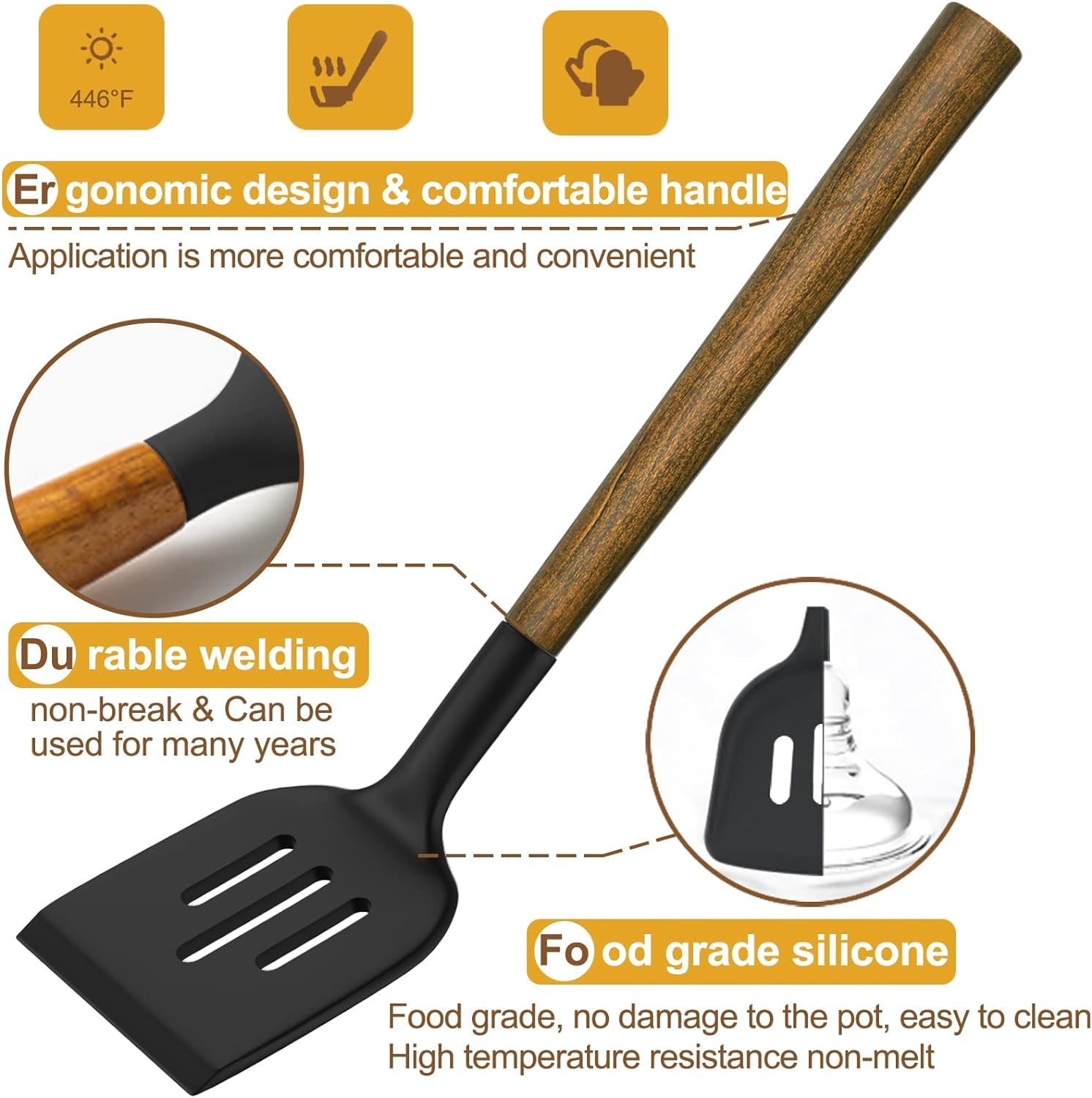 Umite Chef spaghetti server, helps drain and serve pasta with control.