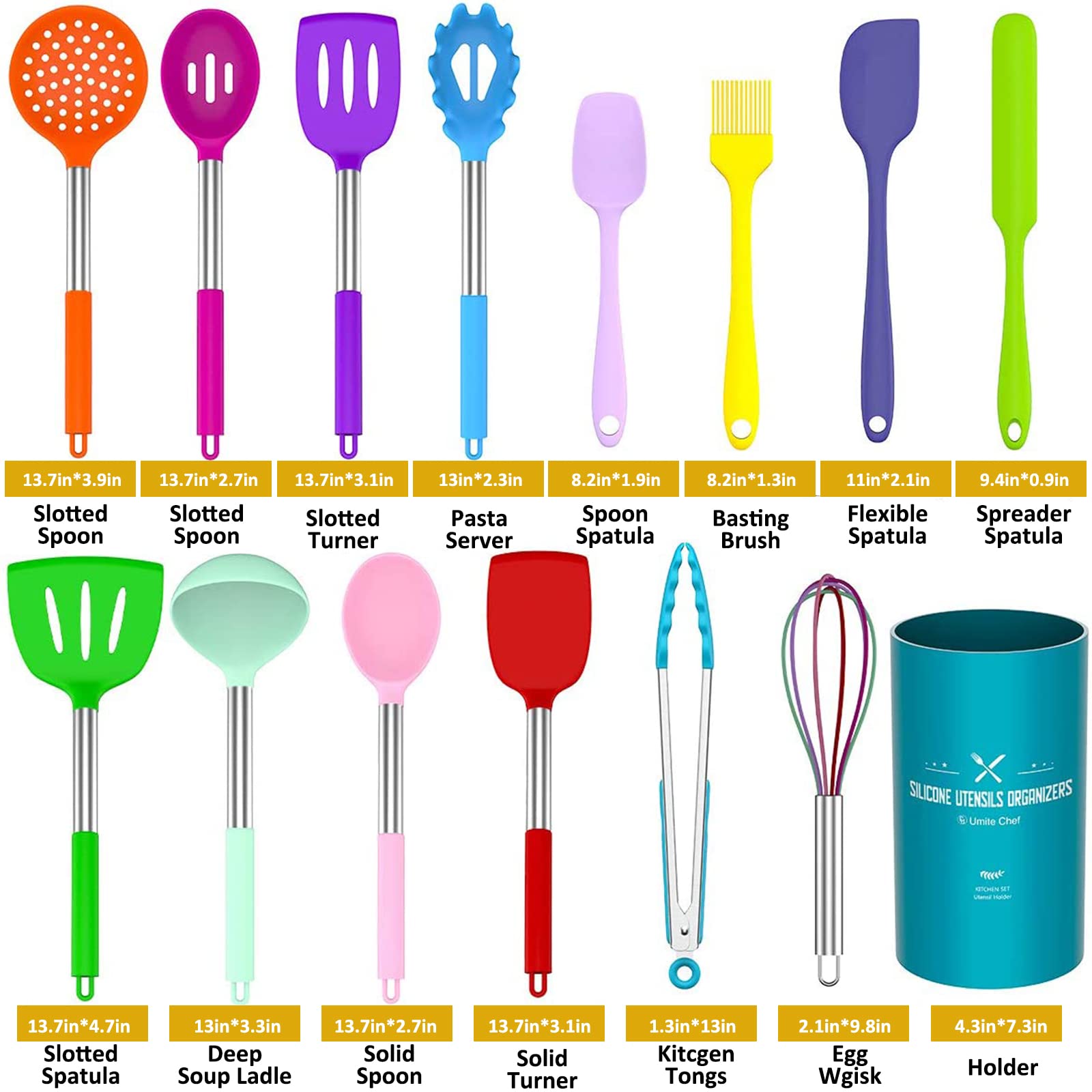 Umite Chef slotted turner close up highlighting heat resistant silicone head