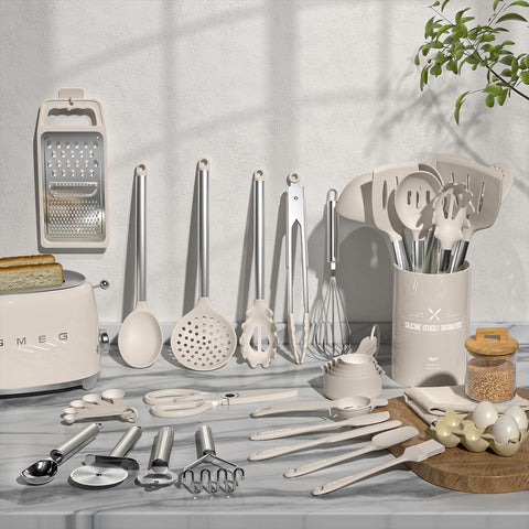Umite Chef stainless steel handle utensil detail for comfortable grip