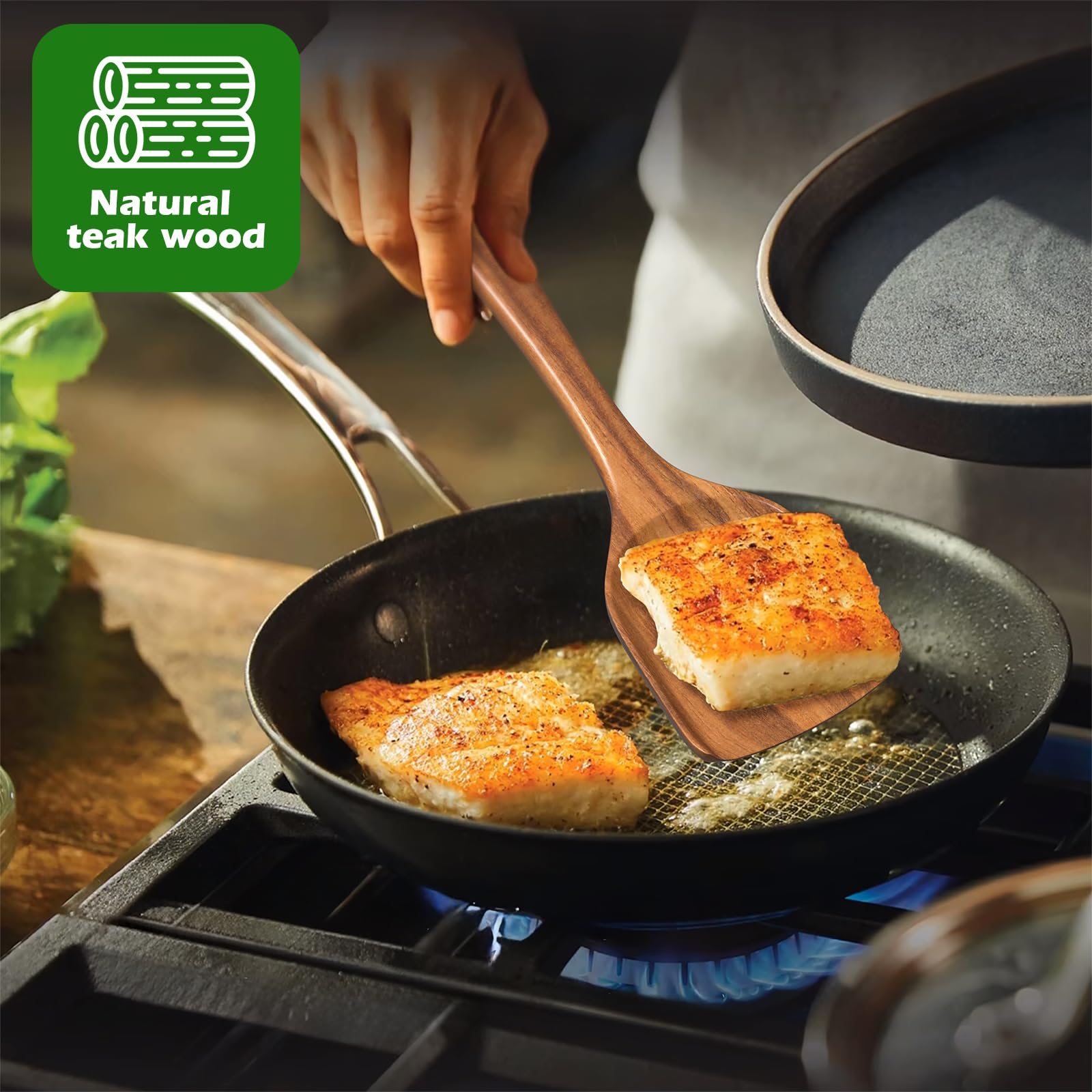 Umite Chef teak set hooks tidy storage and easy access