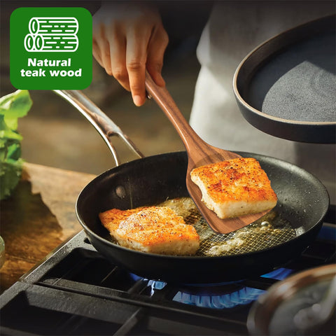 Umite Chef teak set hooks tidy storage and easy access
