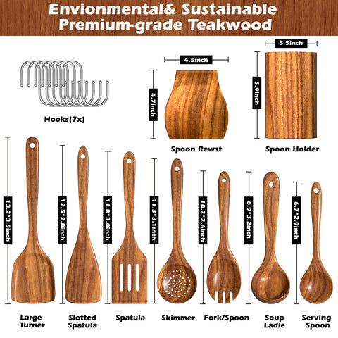 Umite Chef teak spatula in nonstick pan for smooth turning