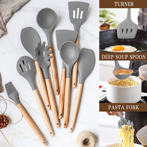 Umite Chef tongs and spatulas with durable handles resist bending.