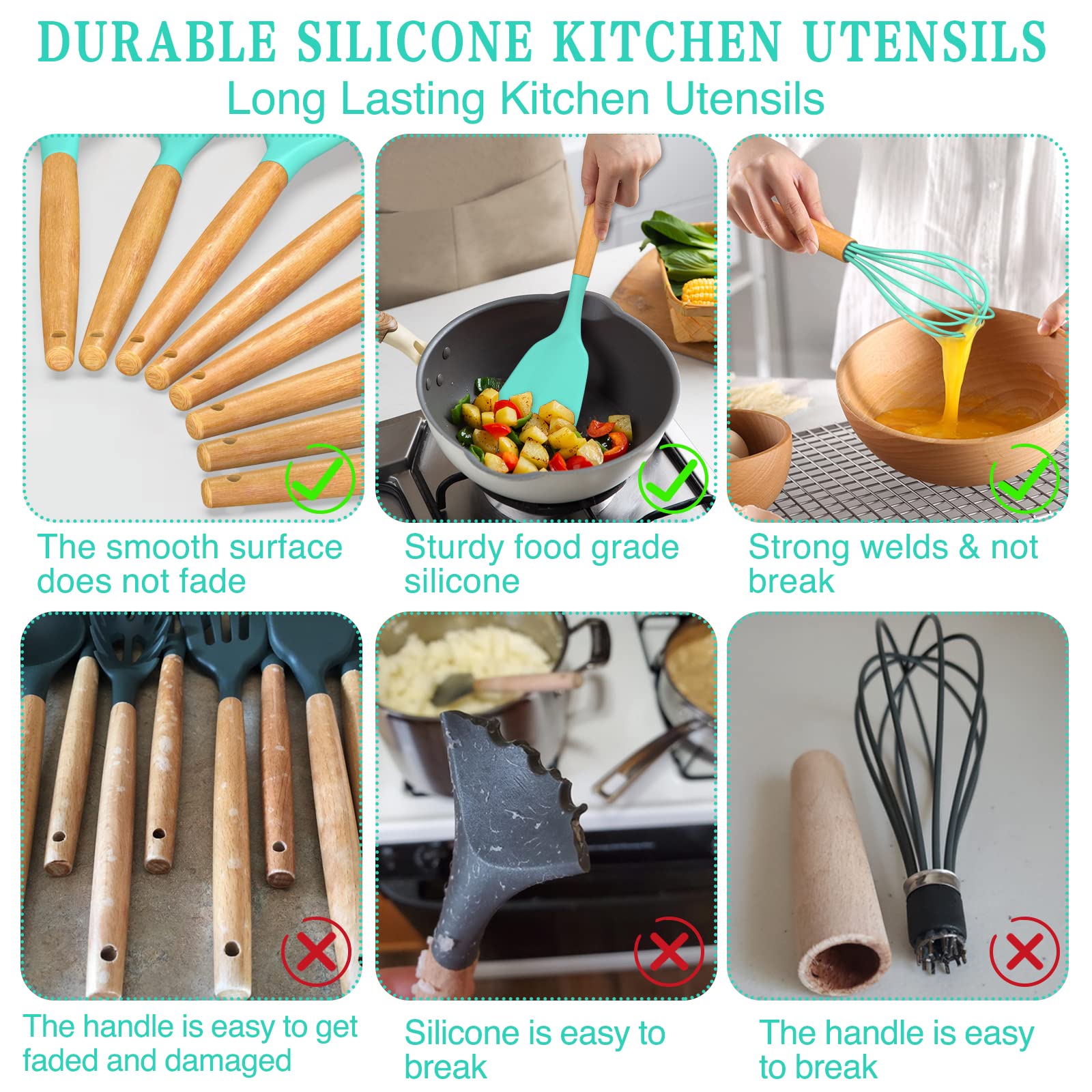 Umite Chef utensil holder with silicone mat keeps counters organized.
