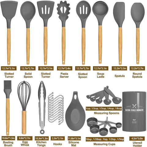 Umite Chef utensil holder with hooks keeps tools organized.