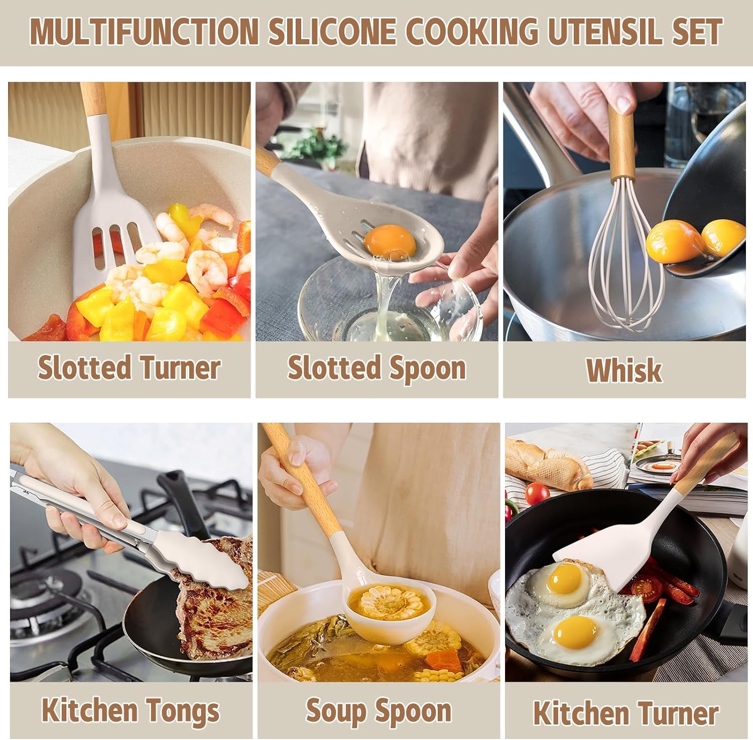 Umite Chef wooden handle detail shows anti-scald design and sturdy grip.