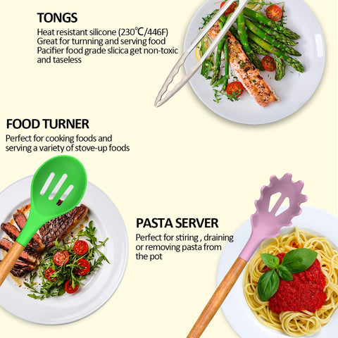 Umite Chef wooden-handle utensils for a comfortable grip and heat protection