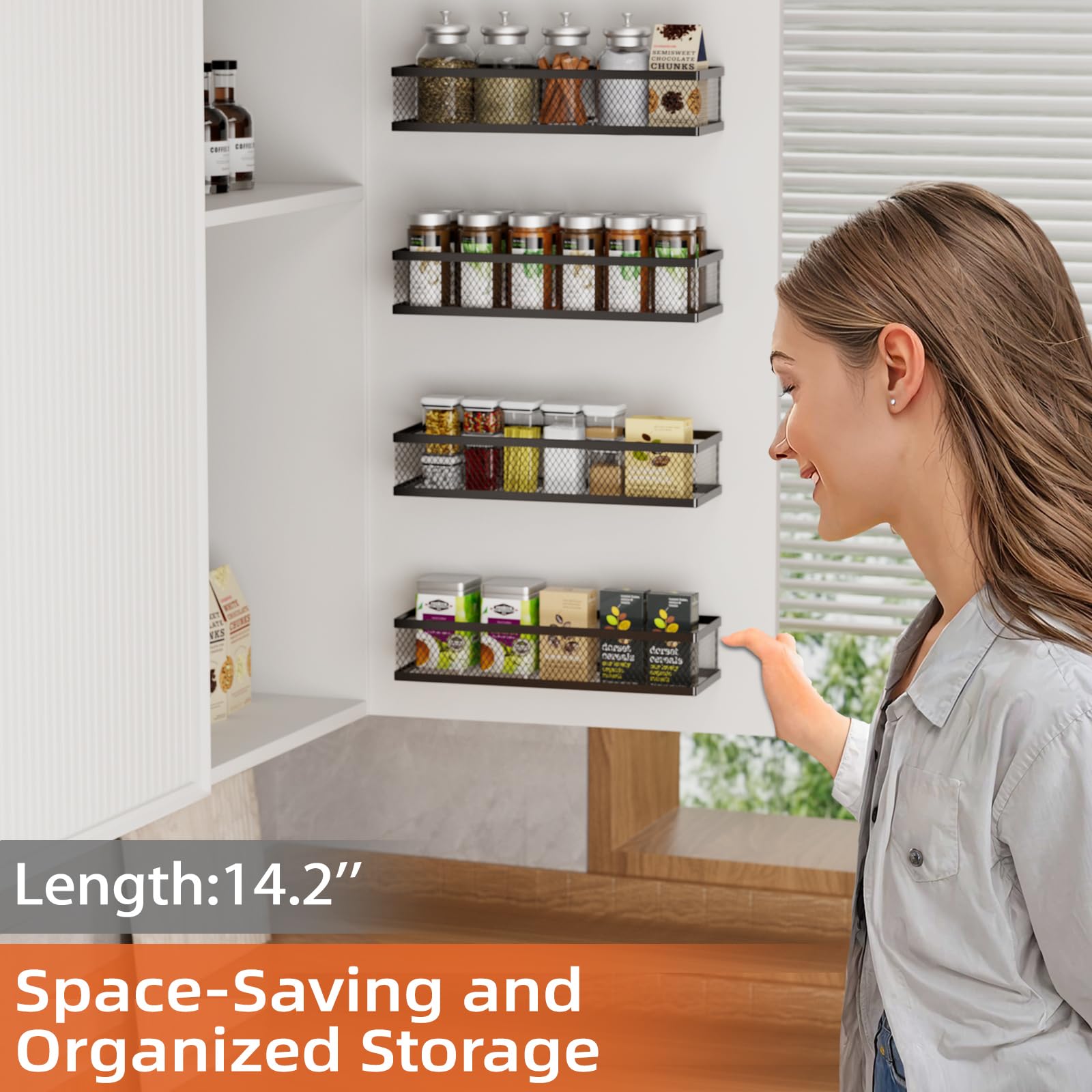 Umomi Spice Rack offers two installation options for flexible mounting.