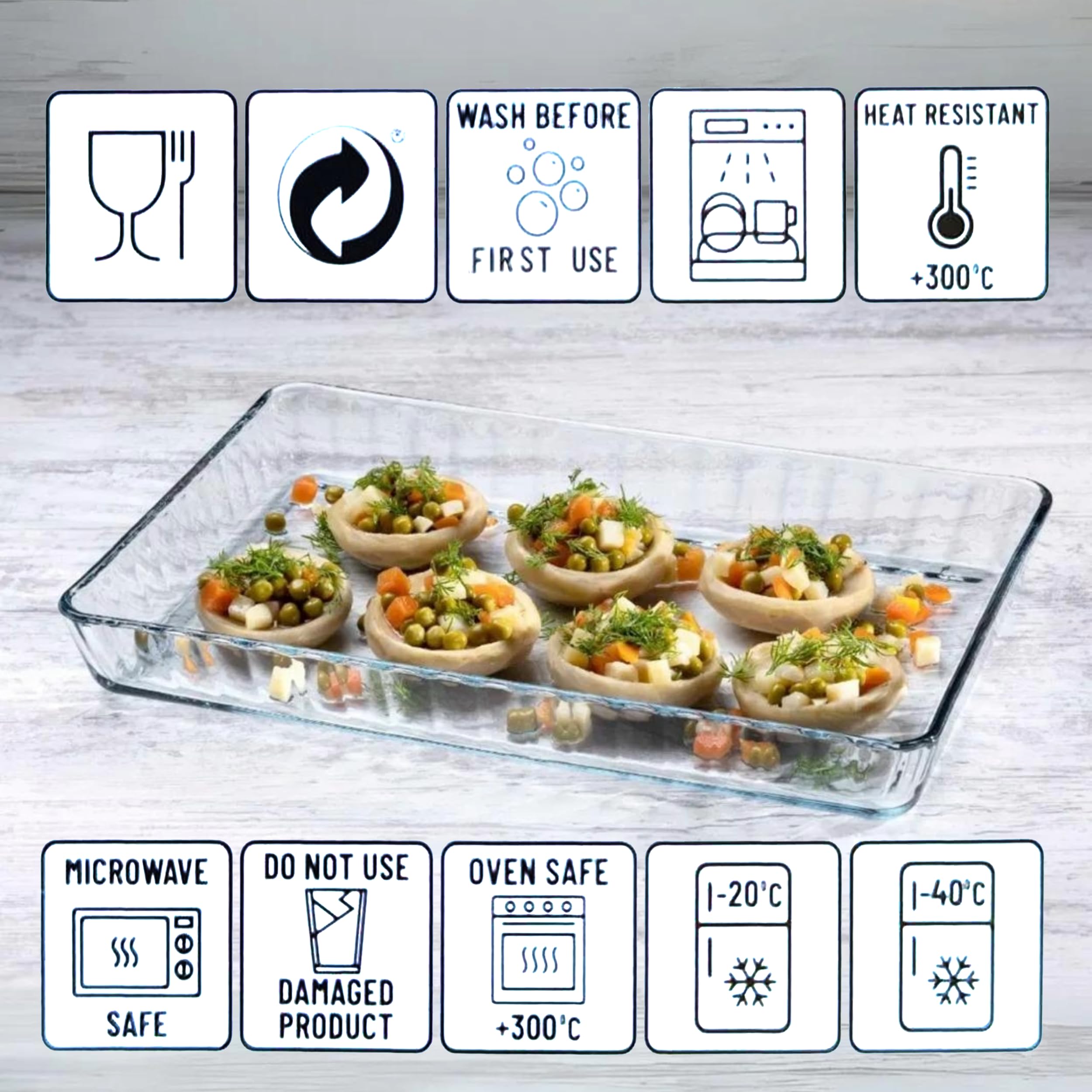 ums 16x11x2-inch wide shallow tray for even baking.