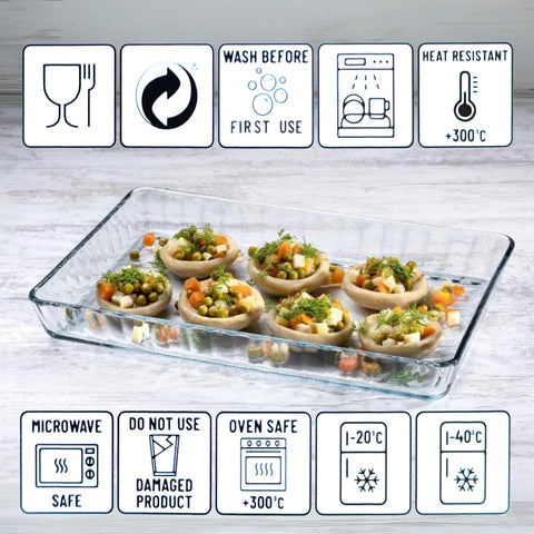 ums 16x11x2-inch wide shallow tray for even baking.