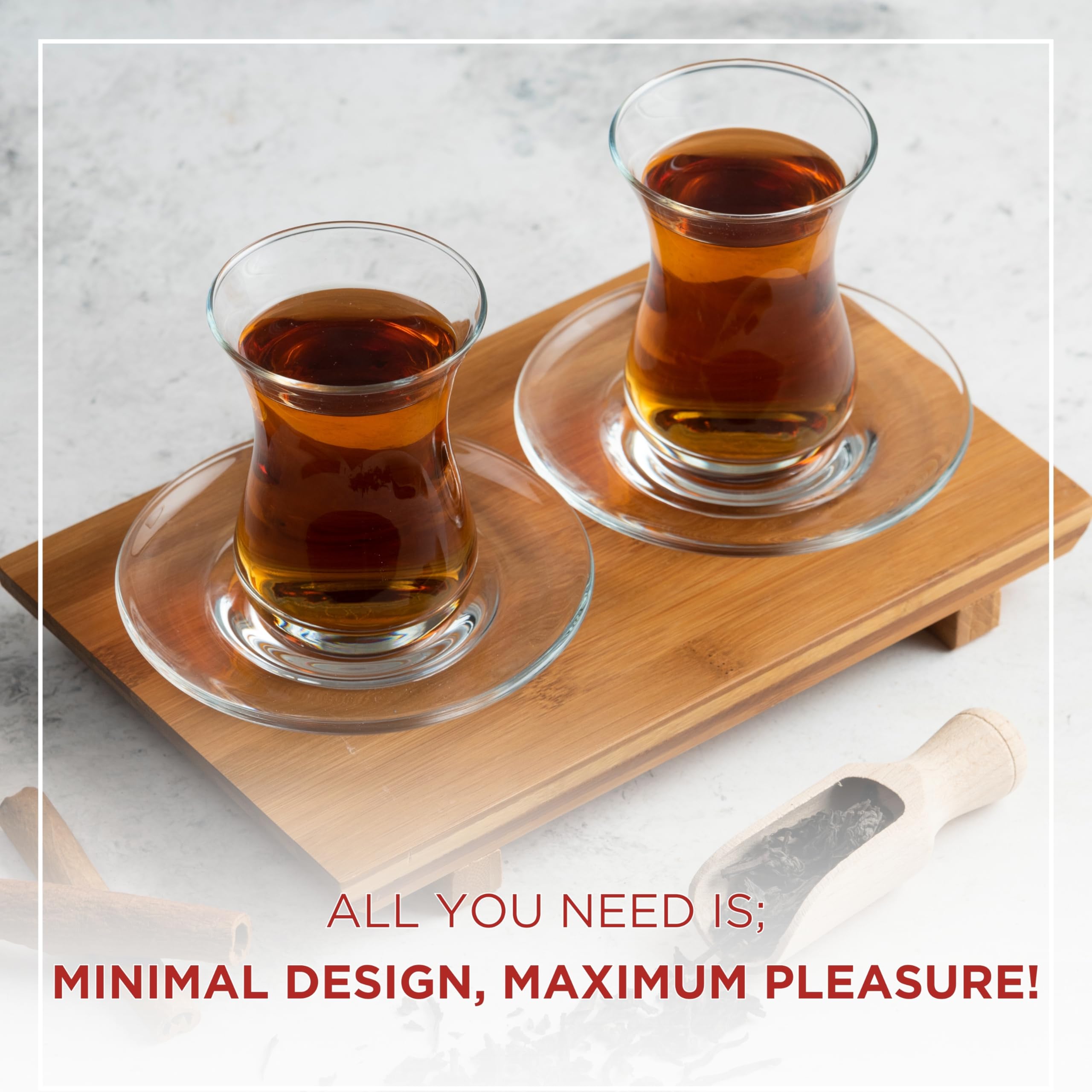 ums Turkish tea glass set slim waist ergonomic grip for comfortable handling