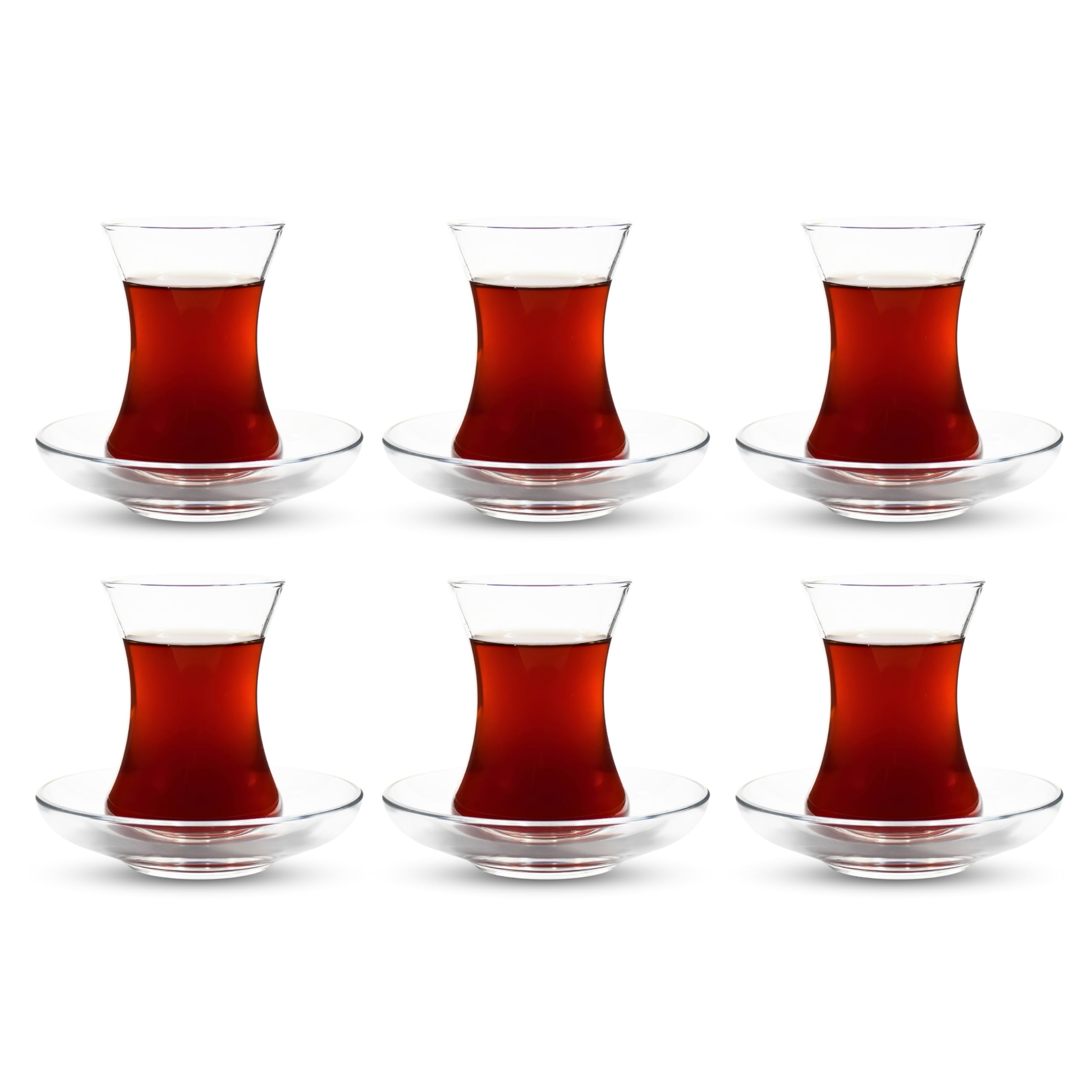 ums Turkish tea glass set with saucers, perfect for elegant entertaining
