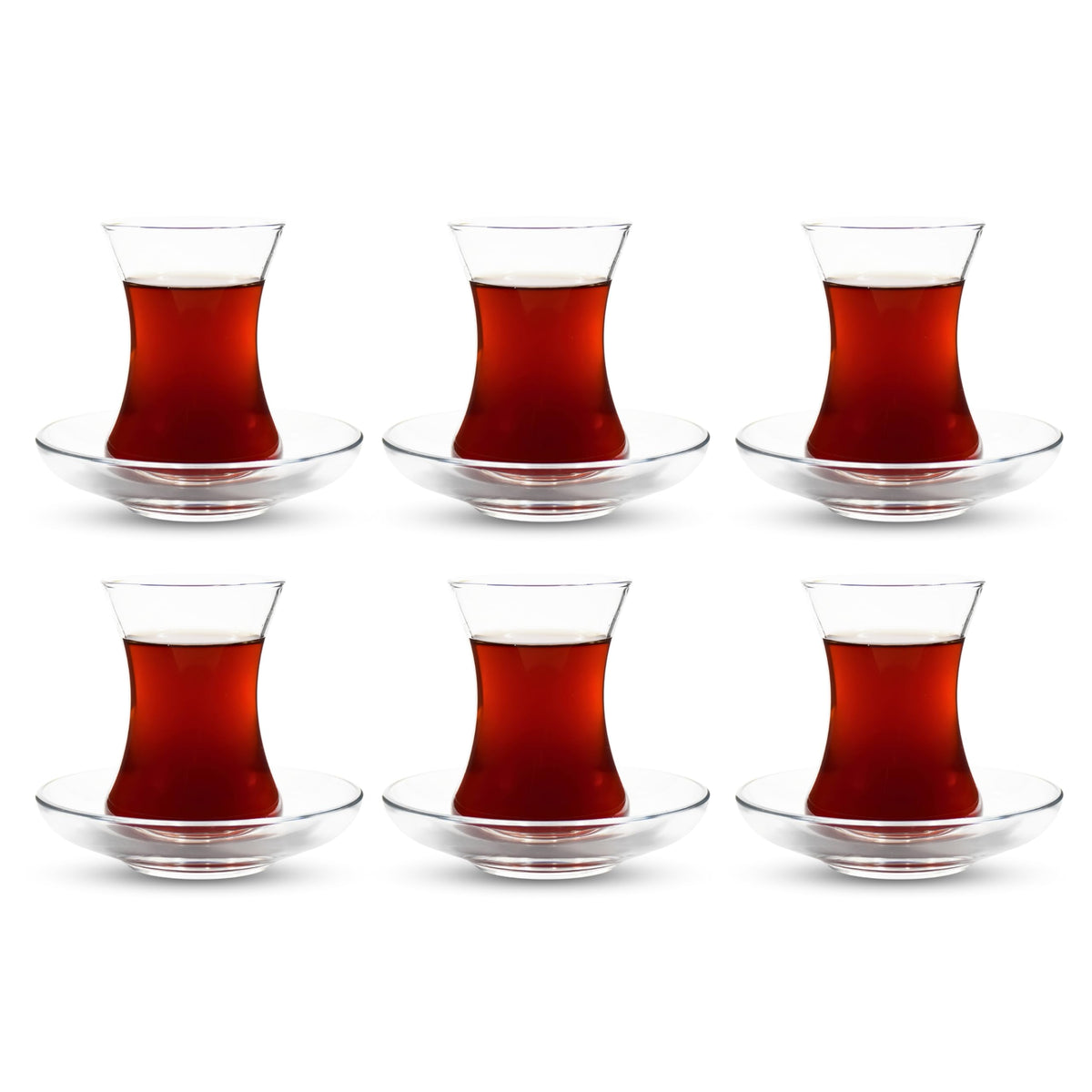 ums Turkish tea glass set with saucers, perfect for elegant entertaining
