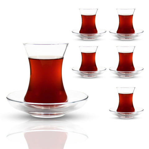 ums Turkish tea glass set thick base helps keep tea warm longer