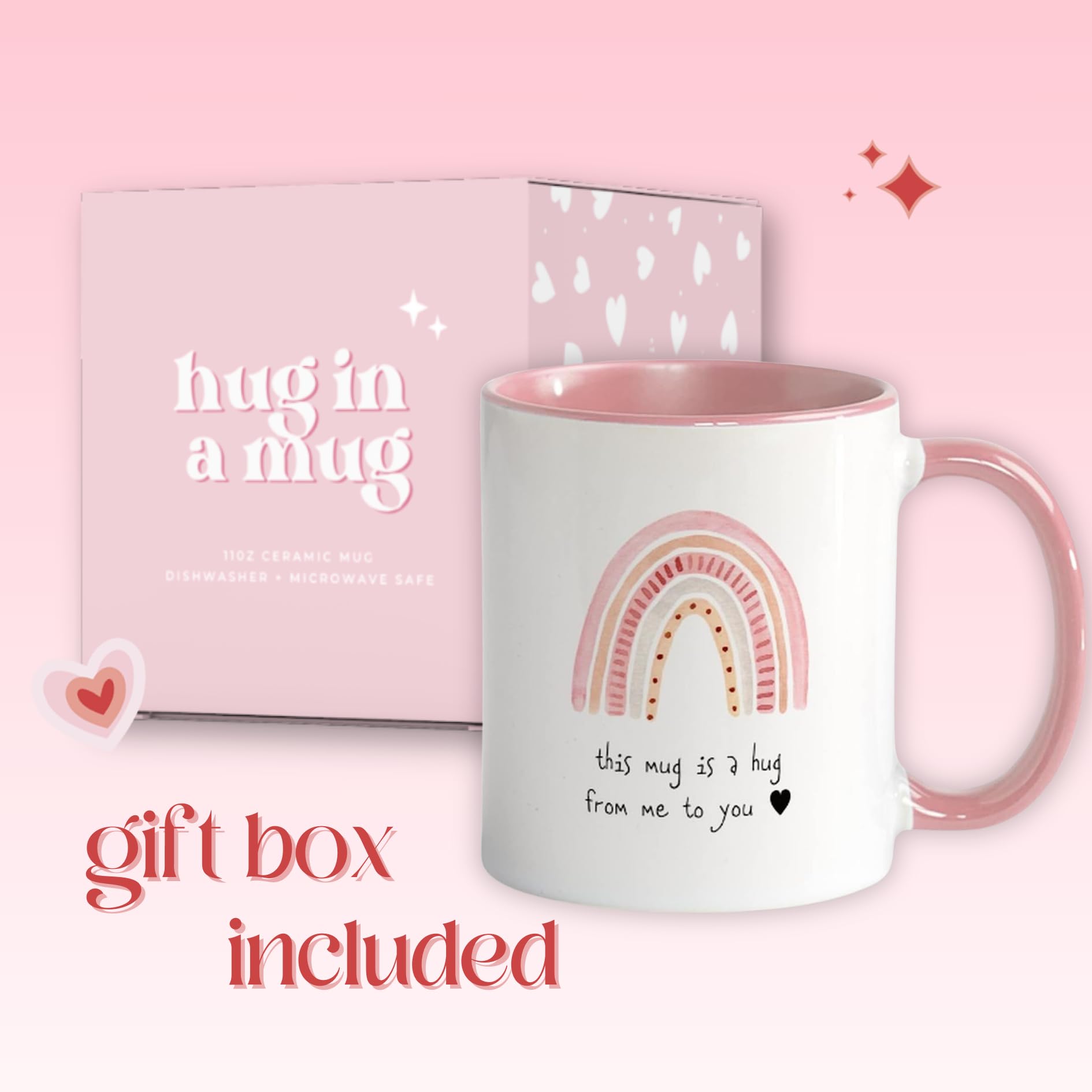 UnboxMe Gifts Hug in a Mug USA crafted ceramic mug durable everyday use