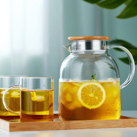 Unbreakable Glass Pitcher clear borosilicate shows clarity and durability.