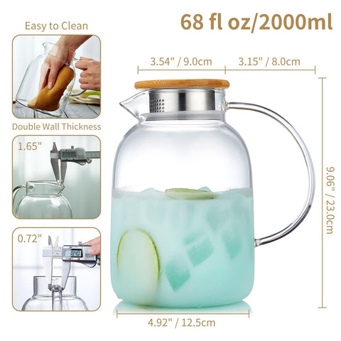 Unbreakable Glass Pitcher hot tea brewing on the stovetop.
