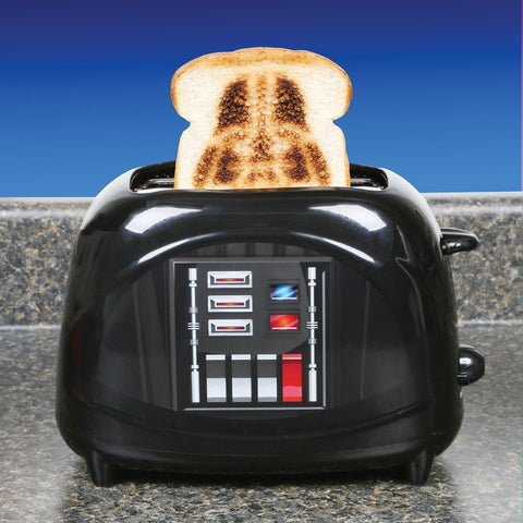 Darth Vader toaster showing helmet toast for a playful breakfast moment