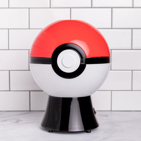 Uncanny Brands Poké Ball popcorn maker easy-clean design and parts.